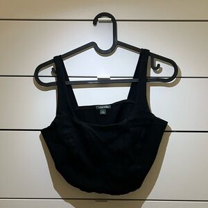 Wild Fable Black Crop Corset Detailing Top